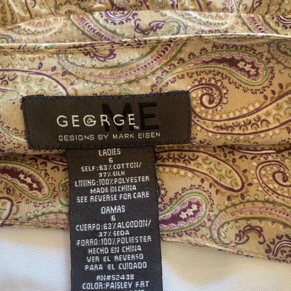 George by Mark Eisen lined paisley knee length skirt size 6 - Picture 3 of 9